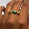 Emerald cut dome ring