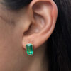 Bezel Set Emerald Cut Earrings