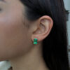 Bezel Set Emerald Cut Earrings