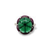 Rubi and diamond trapiche cabochon ring