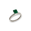 Solitaire Emerald Cut & Diamond Ring