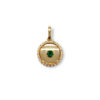 Round emerald & diamond pendant