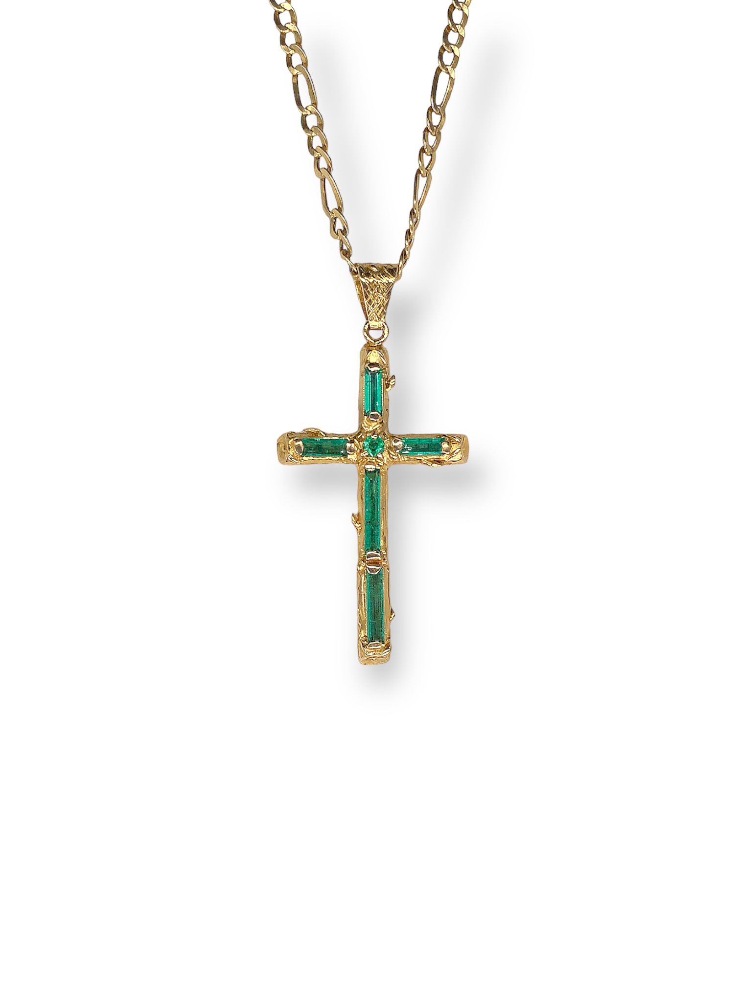 Cross emerald pendant - Alpine Green