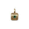 Square emerald & diamond pendant