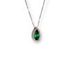 Teardrop cabochon & diamond halo necklace