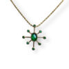 Firework cabochon & round emerald necklace