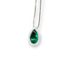 Teardrop cabochon & diamond halo necklace