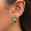 Emerald baguette hoops