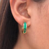 Emerald baguette hoops