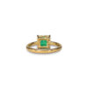 Prong set squared emerald cut