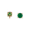 Yellow gold round emerald studs