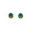 Yellow gold round emerald studs