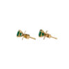 Yellow gold round emerald studs