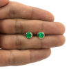 Yellow gold round emerald studs