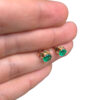 Rose gold round emerald studs