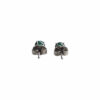 White gold round emerald studs