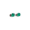 White gold round emerald studs