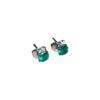 White gold round emerald studs