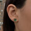 Yellow gold round emerald studs