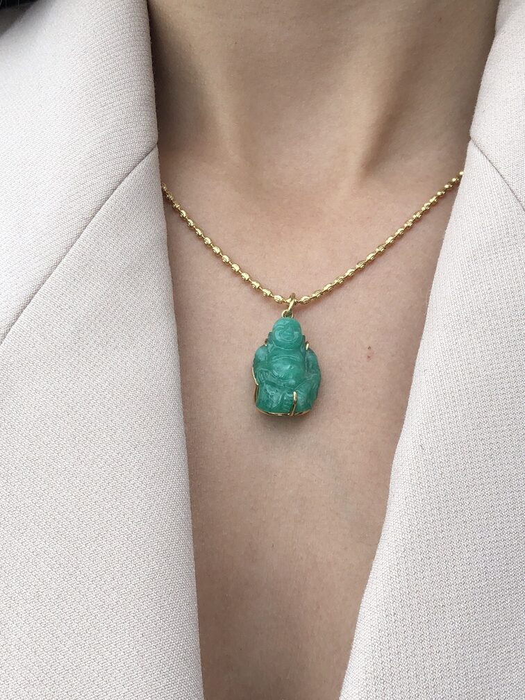 Powerful Emerald Buddha Wat Phra Kaew Amulet Pendant Blessing for Success  in All Wish Thailand with Necklace : Amazon.co.uk: Fashion