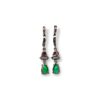 Emerald, rubi & diamond earrings