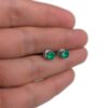 White gold round emerald studs