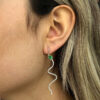 Snake emerald & diamond earrings