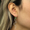 Snake emerald & diamond earrings