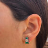Emerald, diamond & ruby studs