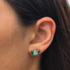 Emerald, diamond & ruby studs