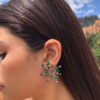 Diamond & emerald starburst earrings
