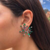 Diamond & emerald starburst earrings