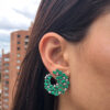 Diamond & emerald twist earrings