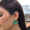 Diamond & emerald twist earrings