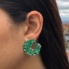 Diamond & emerald twist earrings