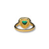 Double diamond halo heart ring