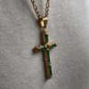Cross emerald pendant