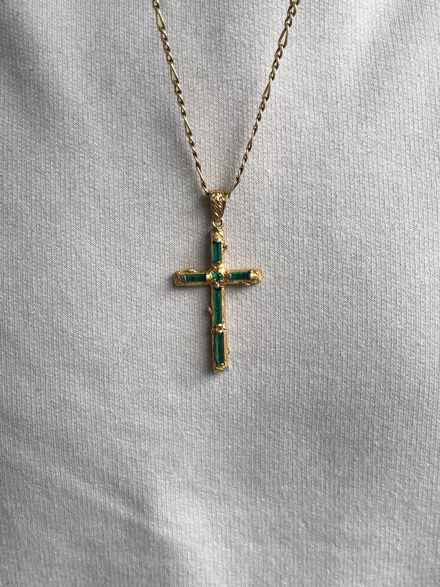 Green Emerald Look Rounds Designer Inspired Cross Pendant, 0.5 Carats -  Mystique of Palm Beach