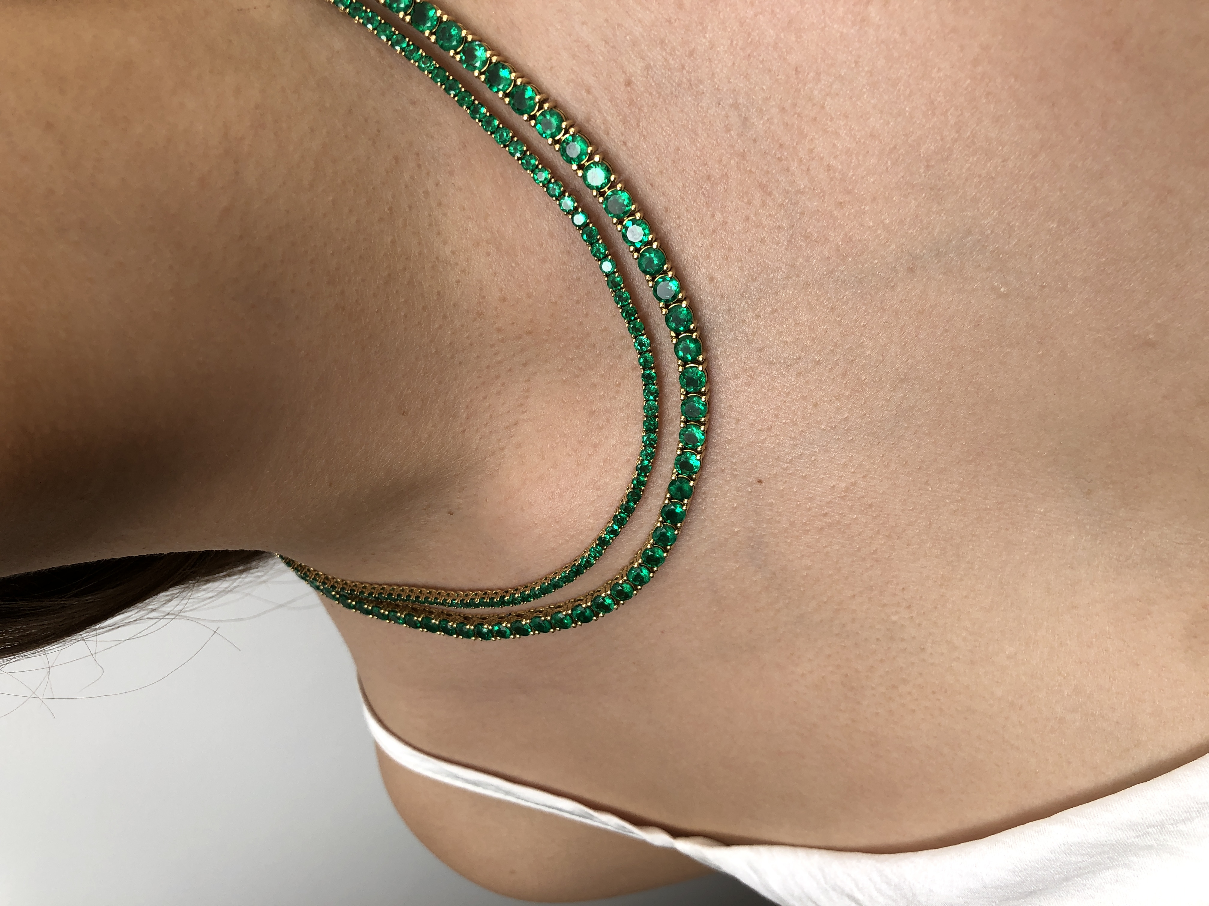 Emerald Tennis necklace — Karat Cake Jewellery