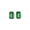 Bezel Set Emerald Cut Earrings