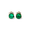 Diamond & Round Emerald Studs