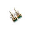 Diamond & Round Emerald Studs