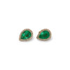 Diamond halo pear shaped studs