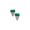 Emerald & diamond step studs