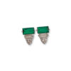 Emerald & diamond step studs