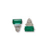 Emerald & diamond step studs