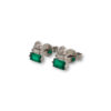 Emerald & diamond step studs