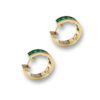 Emerald baguette hoops