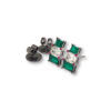 Emerald, diamond & ruby studs