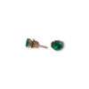 Rose gold round emerald studs